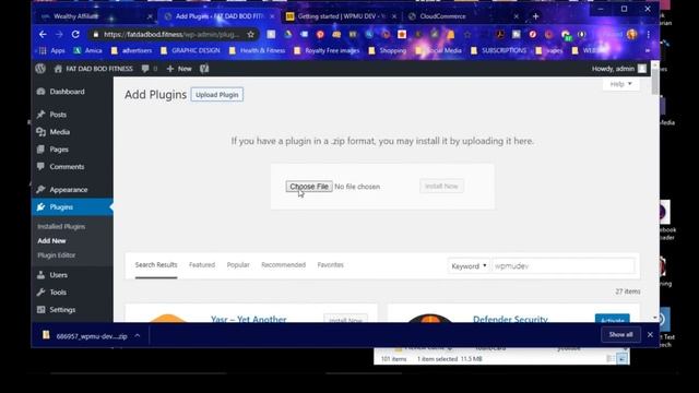 How to upload a zip file plugin to Wordpress using wealthy affiliate смотреть онлайн