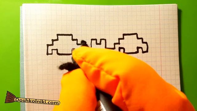 Как Рисовать Летучую мышь маркерами по клеточкам? ? Рисунки по клеточкам с Котом Баюном. смотреть онлайн