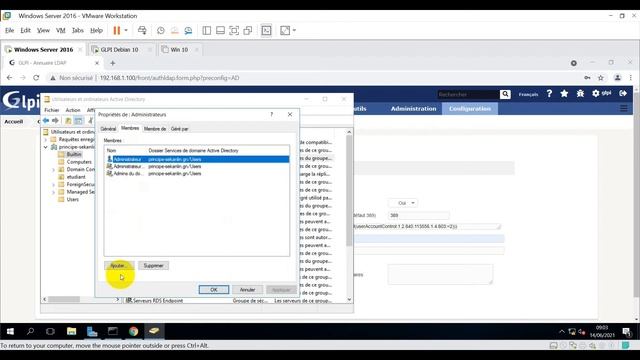 LIAISON LDAP GLPI ET ACTIVE DIRECTORY