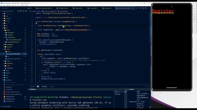 FLUTTER FULL API AUTHENTICATION PART: #3 FLUTTER UI