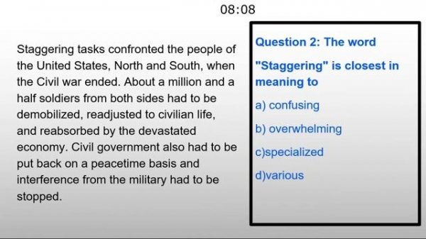 iTEP READING TEST PART 1 AND 2 WITH ANSWERS AND JUSTIFICATIONS.2021/2022