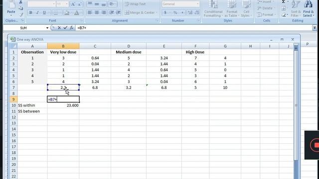 One Way ANOVA Manual Calculation by Hand and with Excel смотреть онлайн