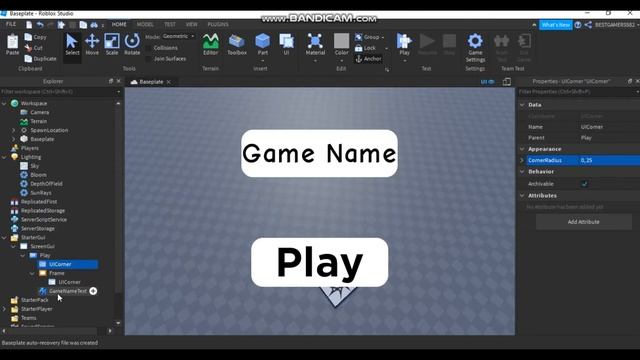 HOW TO MAKE A PLAY SCREEN/BUTTON IN ROBLOX STUDIO! смотреть онлайн
