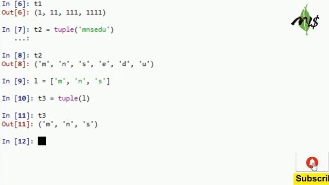 Tuple Creation | Python Programing | смотреть онлайн