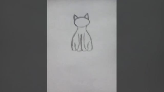 Как нарисовать кошку} Моё первое видео! Рисую кота! смотреть онлайн