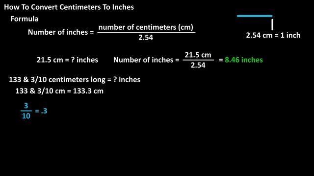 How To Convert, Change Centimeters (cm) To Inches Explained - Formula To Convert cm To Inches смотреть онлайн