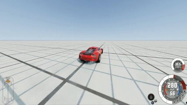 Porsche 918 Spyder dragster. BeamNG Drive. смотреть онлайн