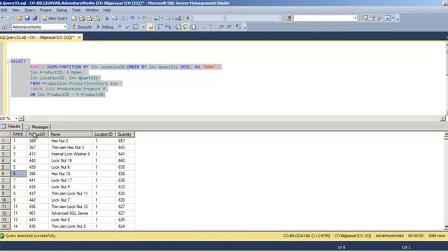 YAZILIMCILAR İCİN İLERİ SEVİYE T-SQL5 - RANK - DENSE_RANK Fonksiyonları. смотреть онлайн