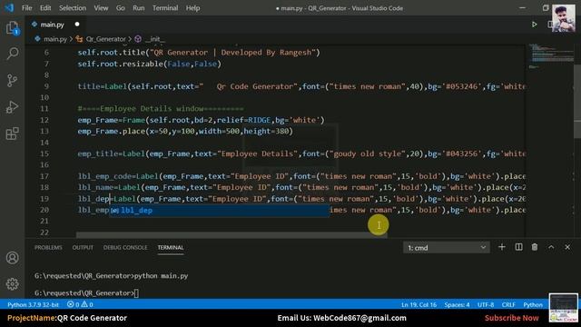 How to Create QR Code Generator in Python | Complete GUI python tutorial in Hindi #Part1 смотреть онлайн