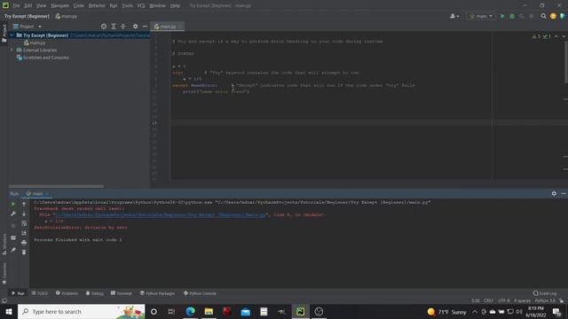 Python Beginner - Try and Except смотреть онлайн