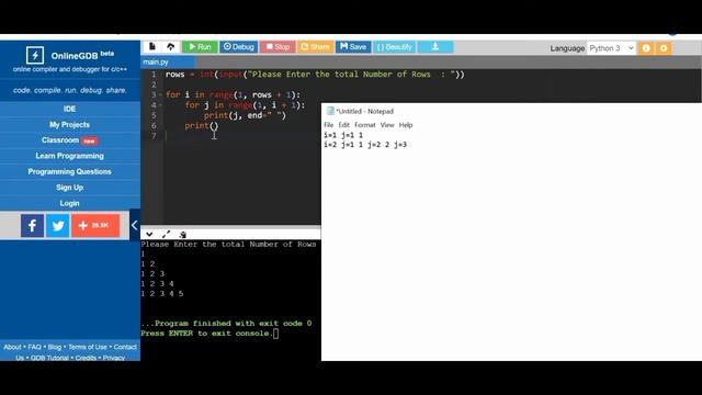 Print numbers in triangular pattern | Python For Beginners | EduTut | Learn Easily in Tamil смотреть онлайн