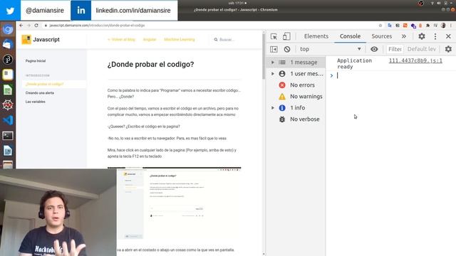 Ejecutar código javascript en el navegador - Introducción - Curso de javascript - Capitulo 1 смотреть онлайн