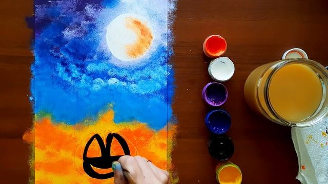 Рисование губкой | Рисование для начинающих | Halloween смотреть онлайн