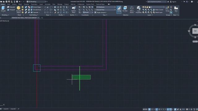 DASAR DASAR AUTOCAD UNTUK PEMULA | CARA MENGGUNAKAN RECTANGLE, COPY, MOVE, OFFSET, MIROR & ROTATE смотреть онлайн