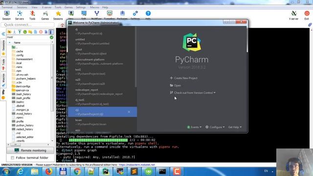Tutorial how to start a new remote Django project in the PyCharm смотреть онлайн