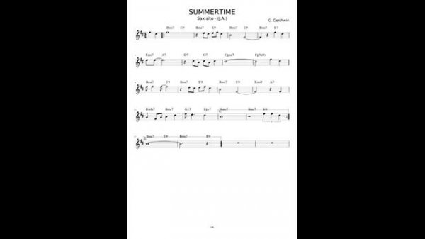 Summertime - George Gershwin - Alto Sax - Sheet music/Notes/Ноты для саксофона.