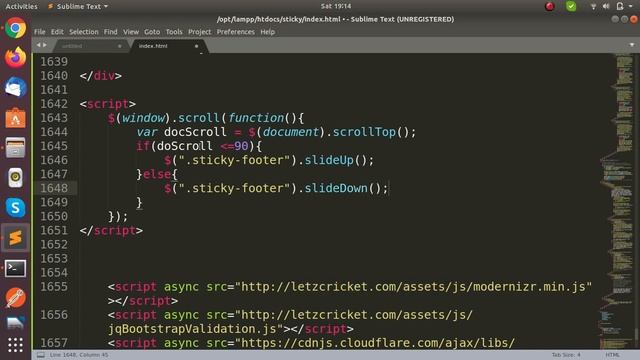 Show Sticky Footer when User Scroll Down смотреть онлайн