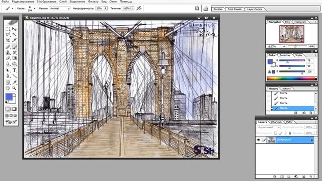 Як розфарбувати власний малюнок в Adobe Photoshop/How to paint yourself picture in Adobe Photoshop смотреть онлайн