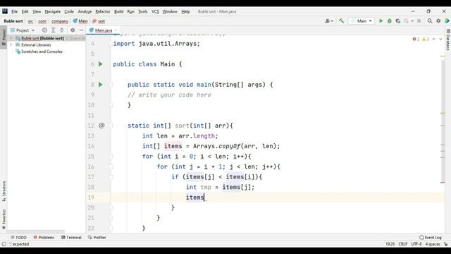 Java Buble sort смотреть онлайн