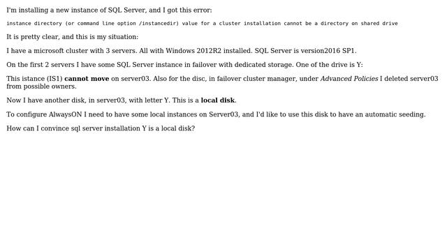 Databases: Cannot install SQL Server on a local disk смотреть онлайн