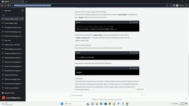 Python Convert ctypes ubyte array to String смотреть онлайн