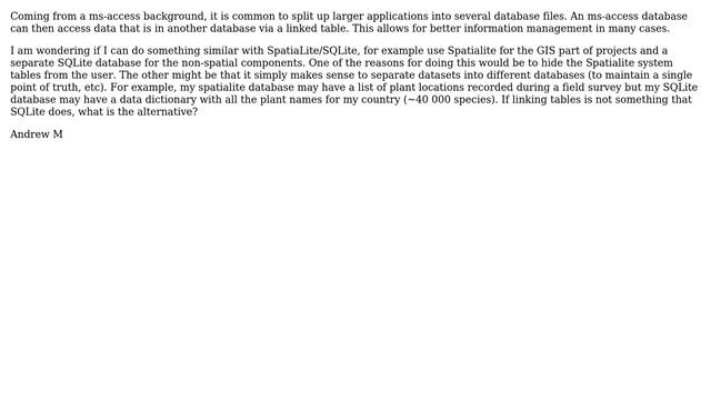 GIS: Can SQLite and SpatialLite files be linked смотреть онлайн