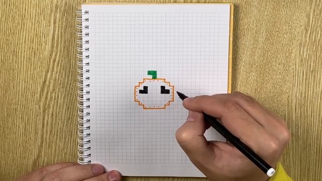 Как нарисовать улыбающуюся тыкву-смайлик на Хэллоуин | Маленькие лёгкие рисунки по клеточкам смотреть онлайн