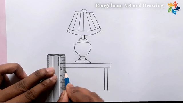 TABLE LAMP drawing | Draw a Table lamp in a Table Very Easy смотреть онлайн