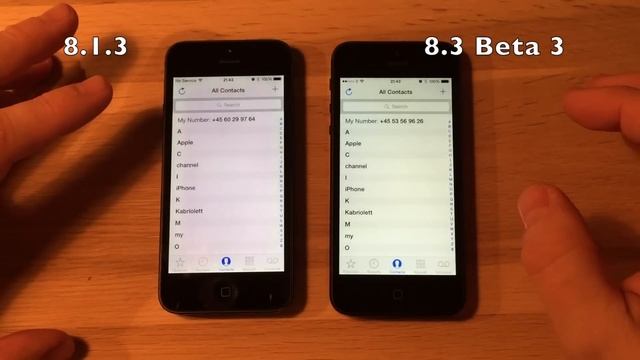 iOS 8.3 Beta 2 on iPhone 5, compared to iOS 8.1.3. Speed test смотреть онлайн