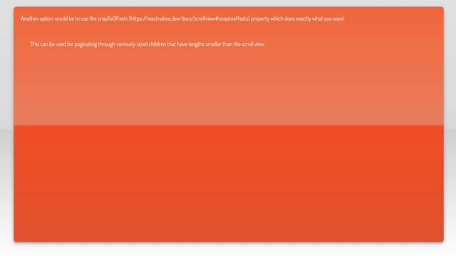 Detect scroll end in React Native ScrollView, snap to page смотреть онлайн