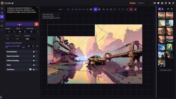 Invoke AI Best WebUI for (Stable Diffusion)! - Using Unified Canvas Time laps