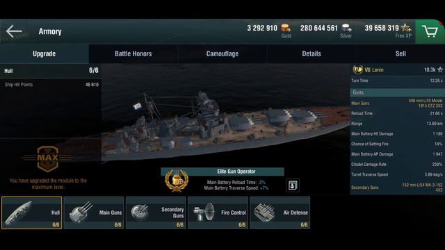 World of Warships Blitz - Soviet premium battleship "Lenin" review смотреть онлайн
