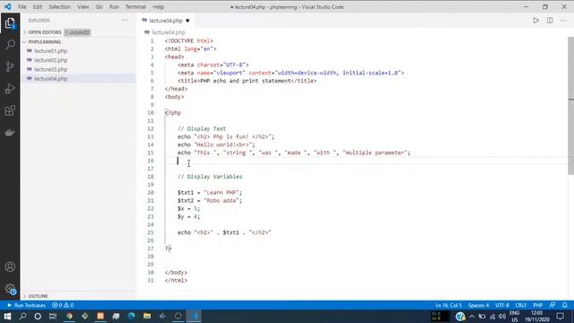 05. PHP echo and print Statements смотреть онлайн