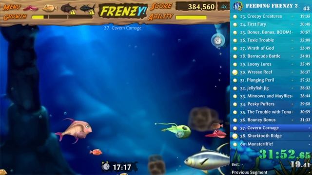 Feeding Frenzy 2 Any% (PC) Speedrun in 1:03:34.54 смотреть онлайн