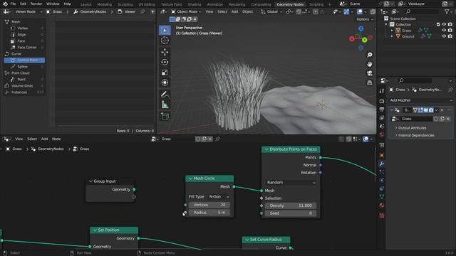 Creating Grass With Geometry Nodes | Blender 3.6 Tutorial смотреть онлайн