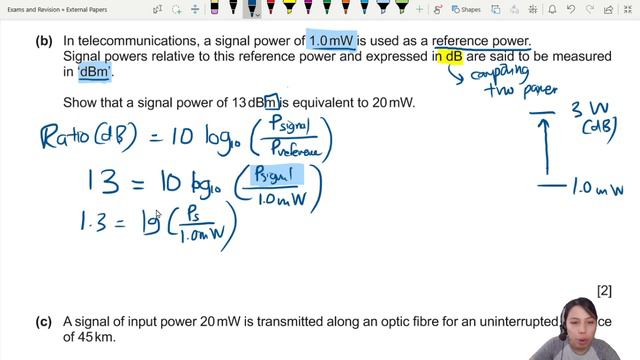 MJ20 P41 Q6 Attenuation & Reference Power | May/June 2020 | Cambridge A Level 9702 Physics смотреть онлайн