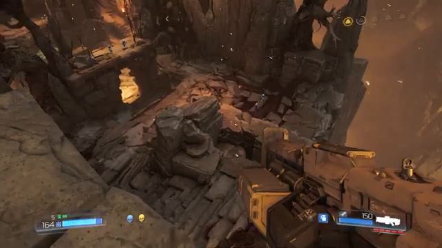 Doom 2016 [Кошмар, все секреты] #18 Святилище Кадингир. Вот, зарыт в пещере пулемет... смотреть онлайн