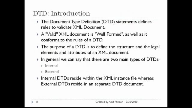 Introduction to XML | DTD | AMIT PARMAR смотреть онлайн