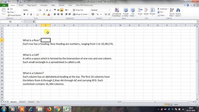 cell, column,row in Excel in hindi смотреть онлайн