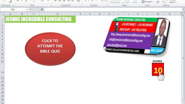 BIBLE QUIZ APP VIA EXCEL By Jesmic Incredible Consulting смотреть онлайн