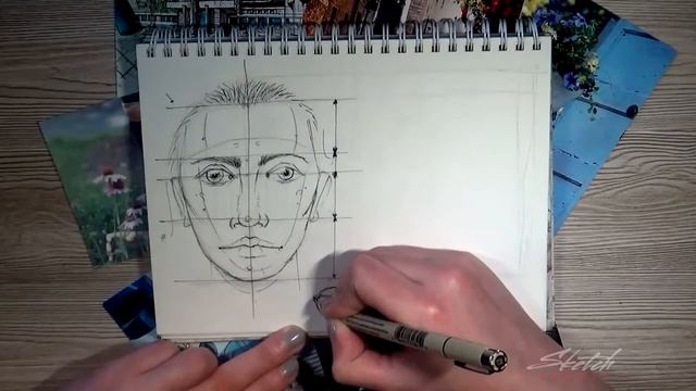 15 урок - Рисуем лицо человека анфас и профиль [Sketch School] смотреть онлайн