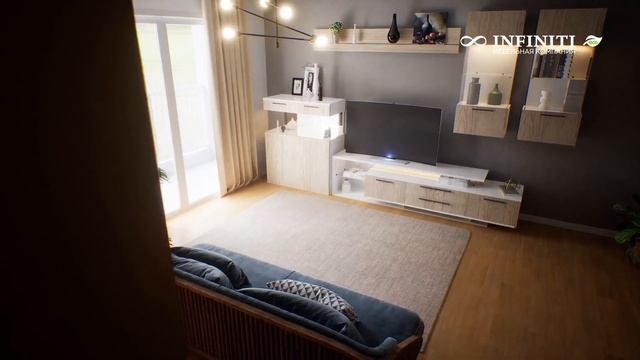 ?Создайте идеальную гостинную: 3D визуализация от ИНФИНИТИ мебельной компании смотреть онлайн