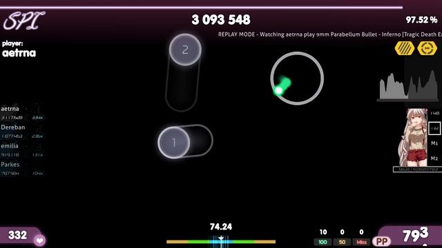 aetrna | 9mm Parabellum Bullet - Inferno [Tragic Death Extra] 96.75% | HDDT 1xSB 984pp [9.24⭐] смотреть онлайн