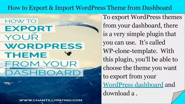 Simple Way to Export & Import WordPress Theme from Dashboard смотреть онлайн