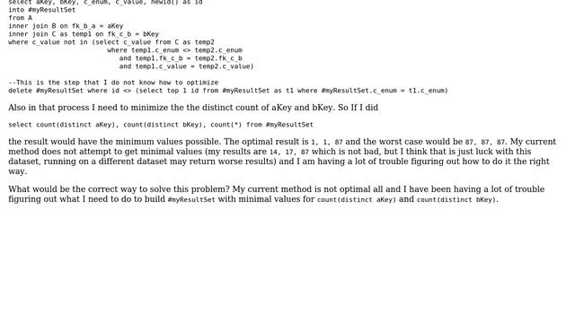 Databases: Minimizing the number of parent rows for a distinct column in a child table смотреть онлайн