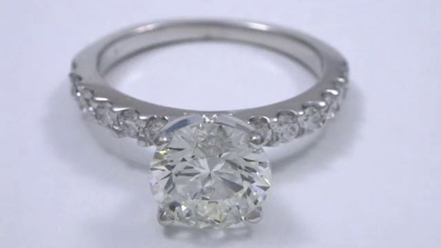 Round Brilliant Cut Diamond Ring 1.50-carat with 0.36 tcw round diamonds in mounting смотреть онлайн