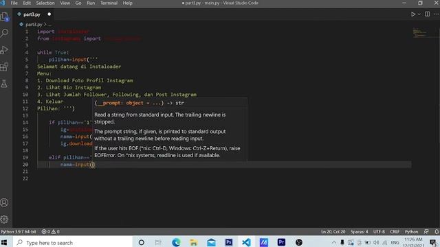 Cara Download Profil Instagram dengan python | Membuat Program Sederhana dengan Python смотреть онлайн