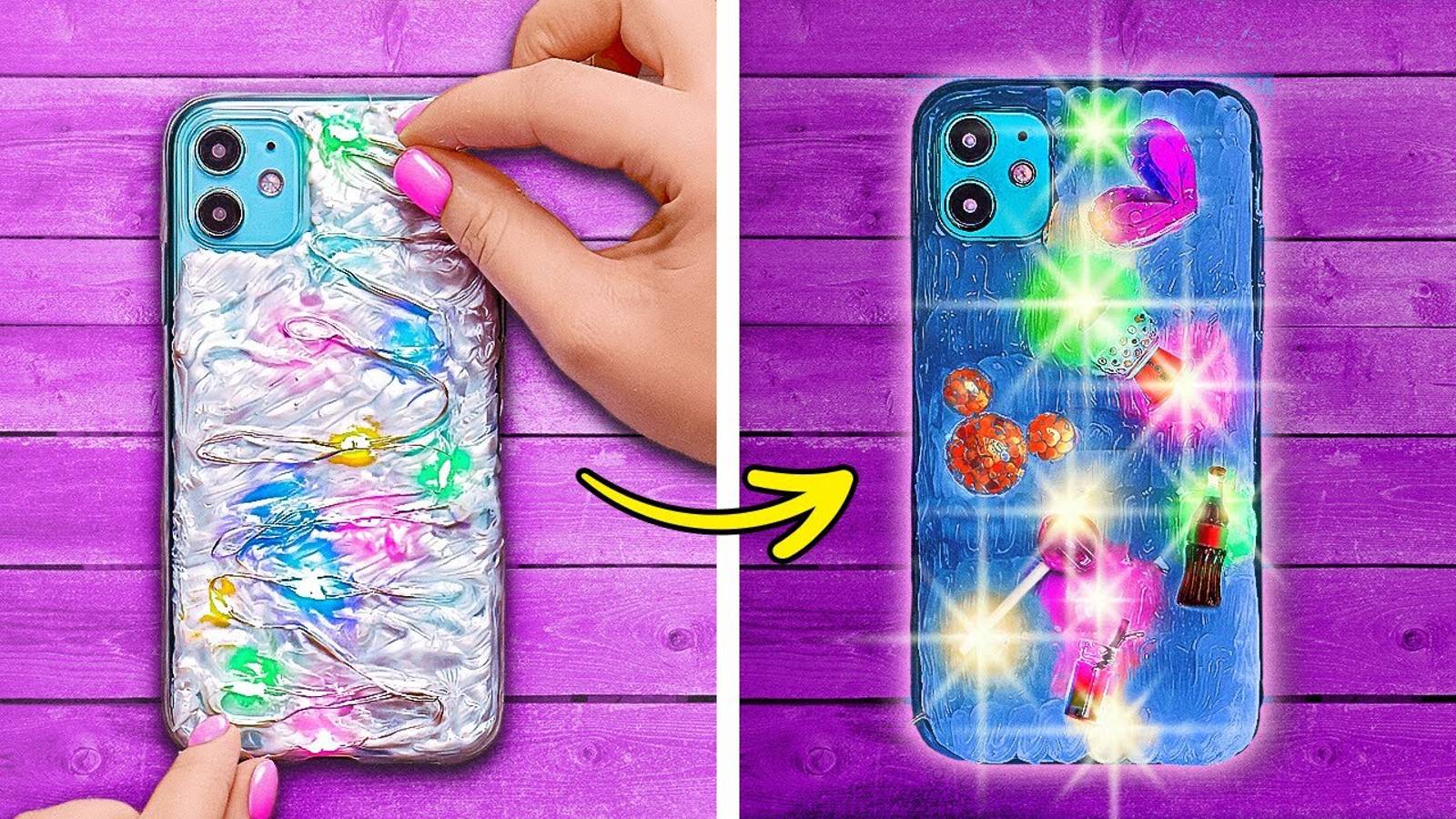 HOW TO DECORATE YOUR PHONE CASE 🎨📱 Cute DIY Phone Cases смотреть онлайн