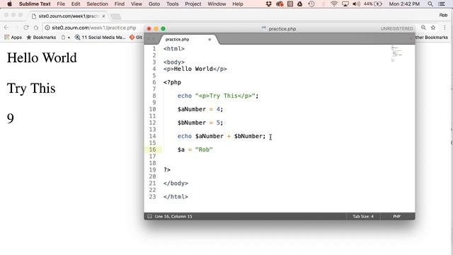 PHP Strings and Variables смотреть онлайн
