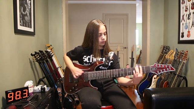 Our Rage Wont Die - Meshuggah - 8 String Guitar Cover - Anastasia B - 14 year old смотреть онлайн